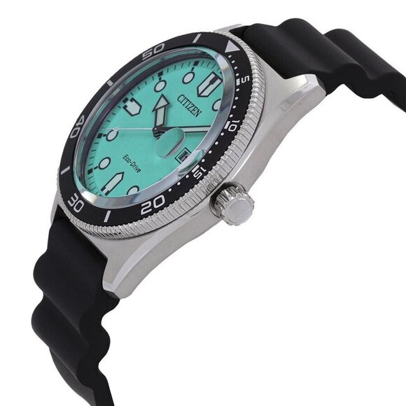 NWT Authentic Citizen Eco-Drive Turquoise Dial Men's Watch - Picture 2 of 3